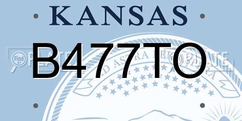 B477TO Kansas License Plate