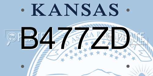 B477ZD Kansas License Plate