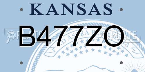 B477ZO Kansas License Plate