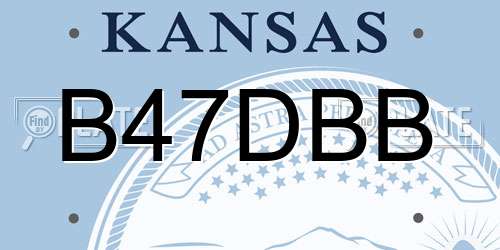 B47DBB Kansas License Plate