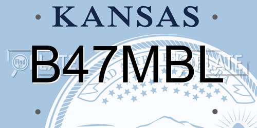 B47MBL Kansas License Plate