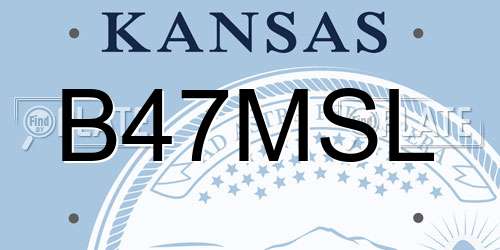 B47MSL Kansas License Plate
