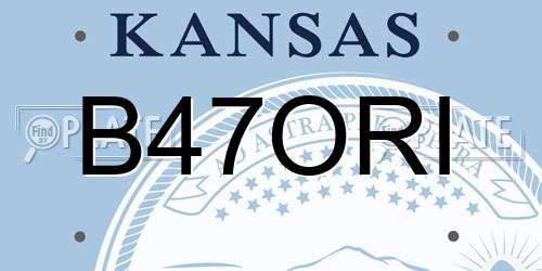 B47ORI Kansas License Plate