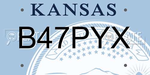 B47PYX Kansas License Plate