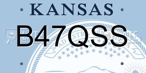 B47QSS Kansas License Plate