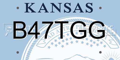 B47TGG Kansas License Plate