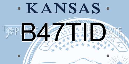 B47TID Kansas License Plate
