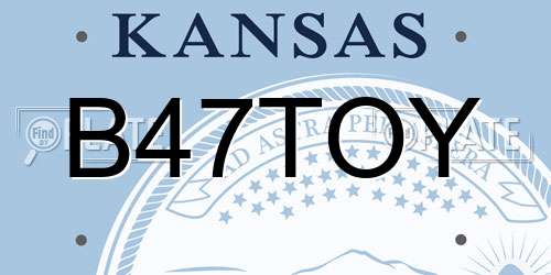 B47TOY Kansas License Plate