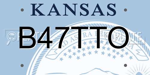 B47TTO Kansas License Plate