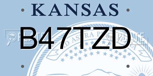 B47TZD Kansas License Plate