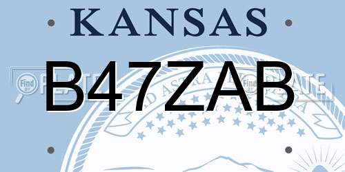 B47ZAB Kansas License Plate