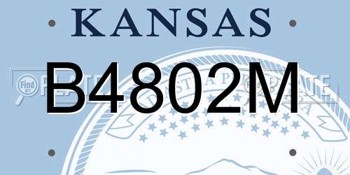 B4802M Kansas License Plate