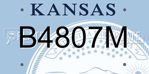 B4807M Kansas License Plate