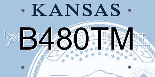 B480TM Kansas License Plate