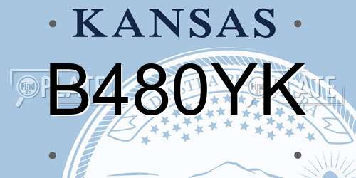 B480YK Kansas License Plate