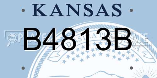 B4813B Kansas License Plate