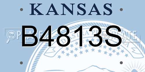 B4813S Kansas License Plate