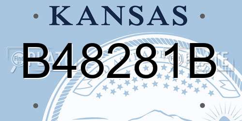 B48281B Kansas License Plate
