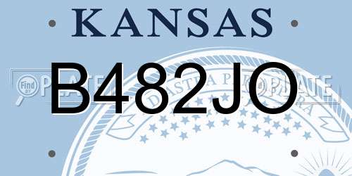 B482JO Kansas License Plate