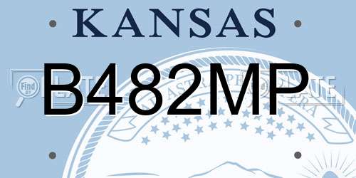 B482MP Kansas License Plate