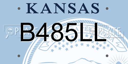 B485LL Kansas License Plate