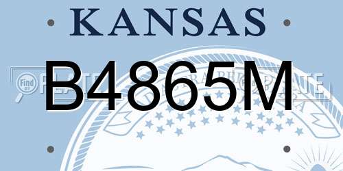 B4865M Kansas License Plate