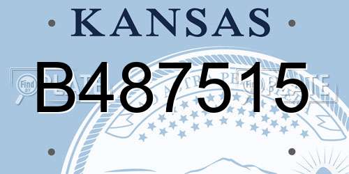 B487515 Kansas License Plate