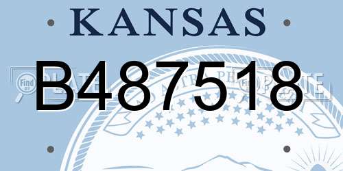 B487518 Kansas License Plate