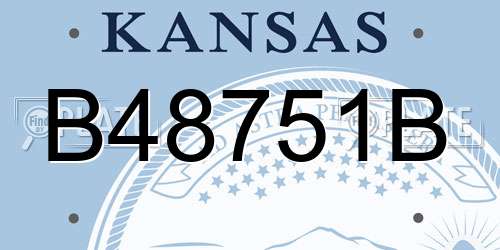 B48751B Kansas License Plate