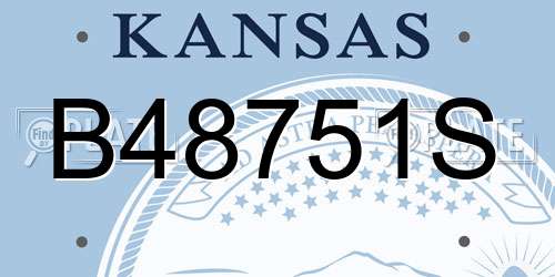 B48751S Kansas License Plate