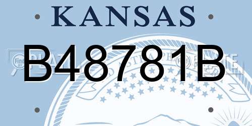 B48781B Kansas License Plate