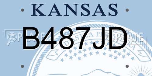 B487JD Kansas License Plate