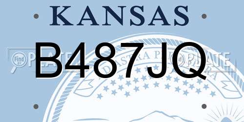 B487JQ Kansas License Plate