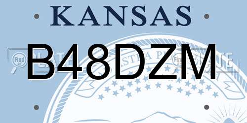B48DZM Kansas License Plate