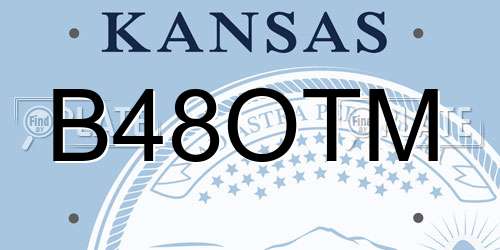 B48OTM Kansas License Plate