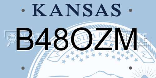 B48OZM Kansas License Plate