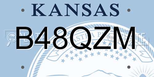 B48QZM Kansas License Plate