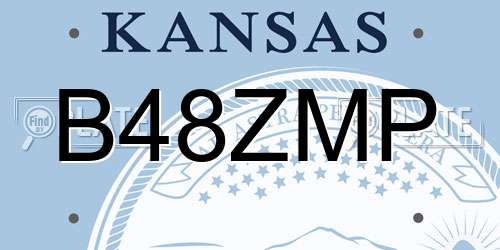 B48ZMP Kansas License Plate