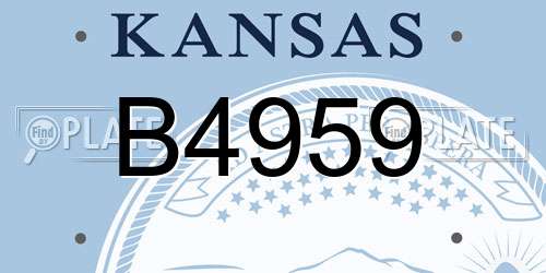 B4959 Kansas License Plate