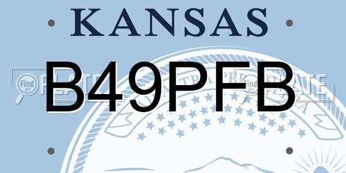 B49PFB Kansas License Plate