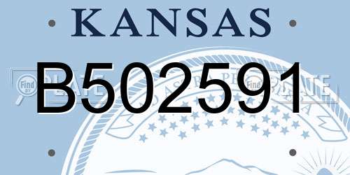 B502591 Kansas License Plate