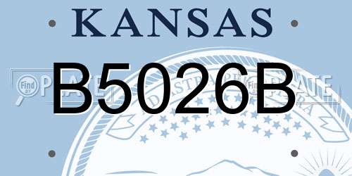 B5026B Kansas License Plate