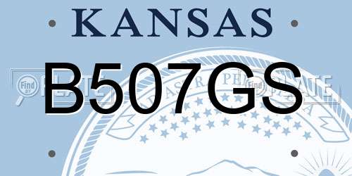 B507GS Kansas License Plate
