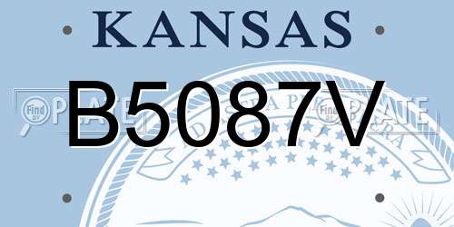 B5087V Kansas License Plate