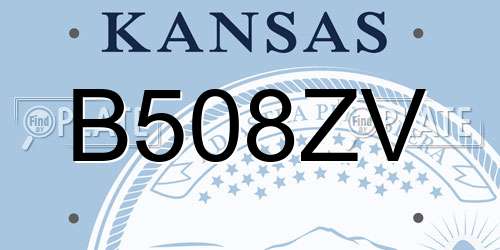 B508ZV Kansas License Plate