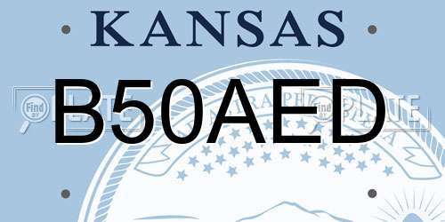 B50AED Kansas License Plate