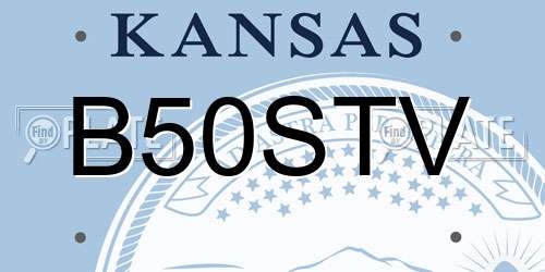 B50STV Kansas License Plate