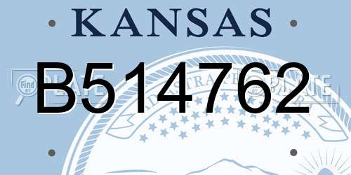 B514762 Kansas License Plate