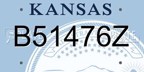 B51476Z Kansas License Plate