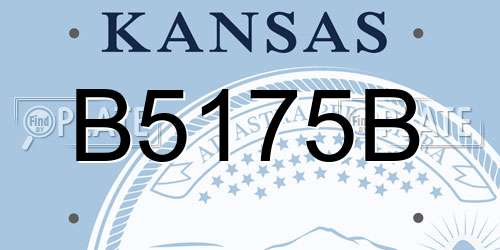B5175B Kansas License Plate